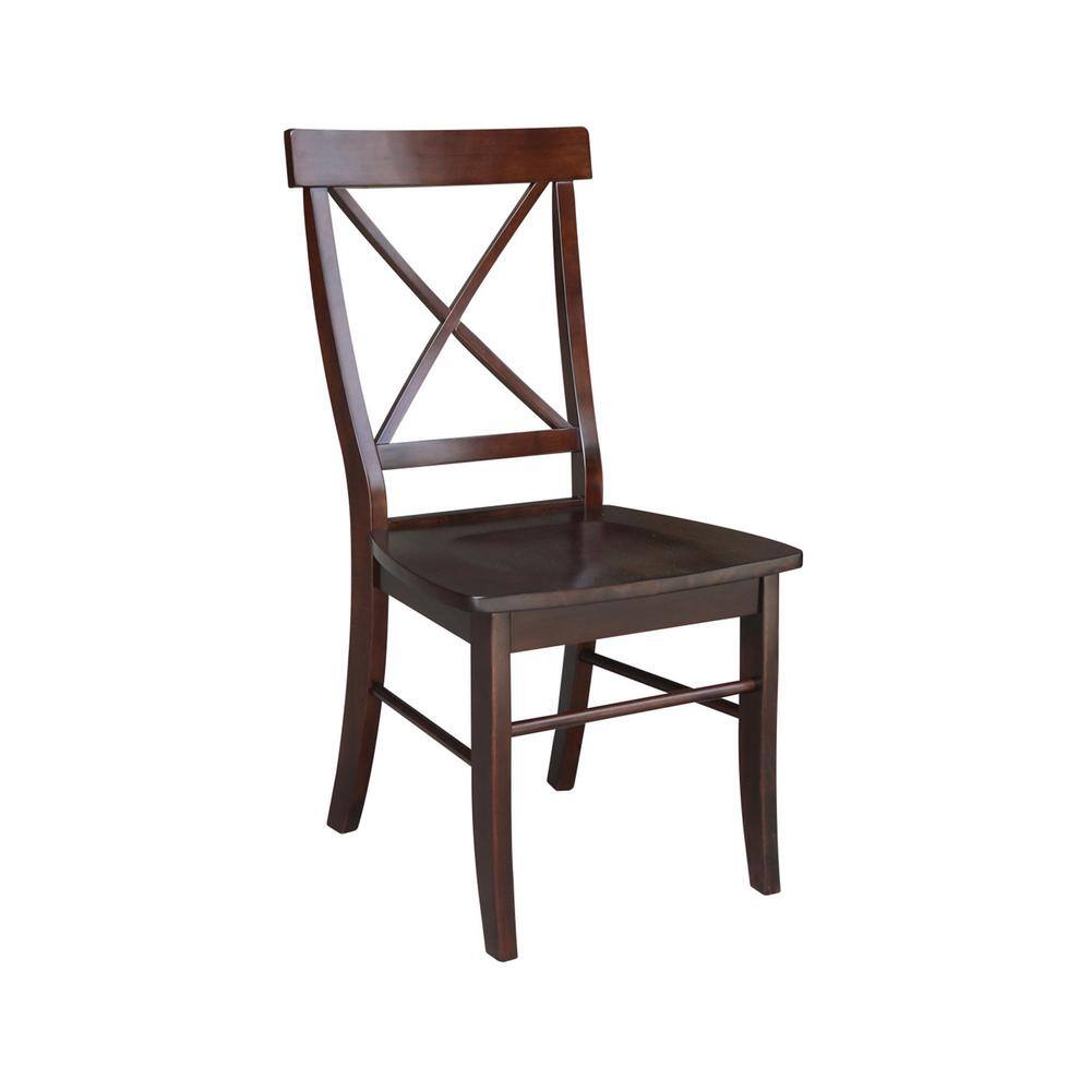 Java High Cross Back Solid Wood Side Chair Set