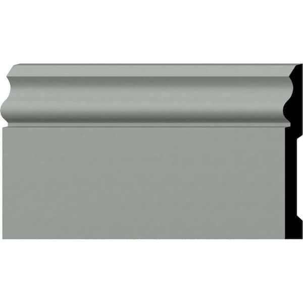 5/8 in. x 5 1/2 in. x 94 1/2 in. Primed Polyurethane Baseboard Moulding (1-Piece − 7.88 Total Linear Feet)