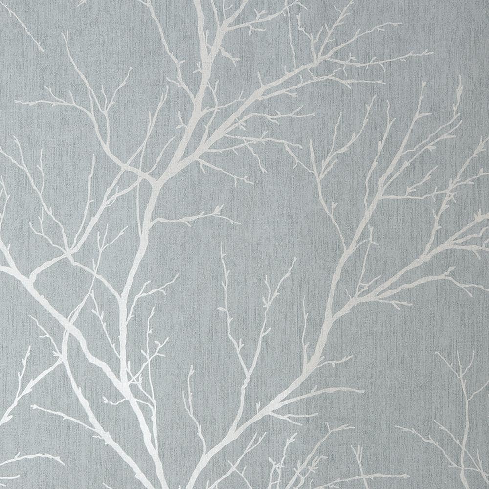 Fresco Winter Tree Duck Egg Removable Wallpaper