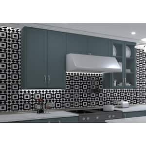 Luv Letter Black/White 8 in. x 8 in. Smooth Matte Porcelain Floor and Wall Tile (8.17 sq. ft./Case)