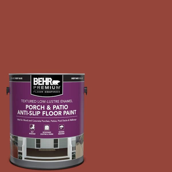 BEHR PREMIUM 1 gal. #PPU2-17 Morocco Red Textured Low-Lustre Enamel Interior/Exterior Porch and Patio Anti-Slip Floor Paint