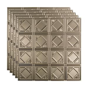 Traditional #4 2 ft. x 2 ft. Brushed Nickel Lay-In Vinyl Ceiling Tile (20 sq. ft.)