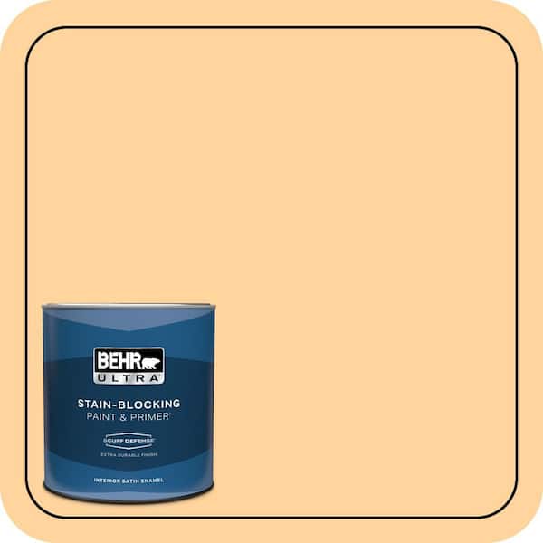 BEHR ULTRA 1 qt. #P240-3 Mango Nectar Extra Durable Satin Enamel Interior Paint & Primer