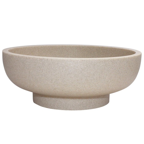 Afoxsos Beige Roung Resin 10.5 in. Decorative Bowl 1-Pack for Kitchen Counter and Home Decor, Key Holder