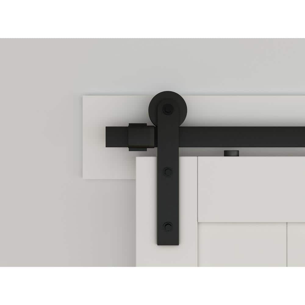 Matte Black 72-Inch Barn Door Hanger Kit with Screws