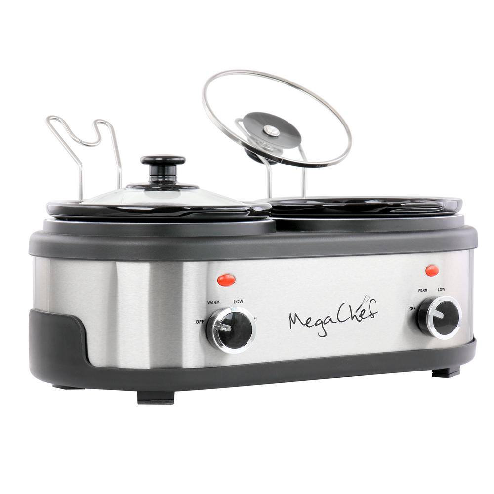 Dual 1.5 Liter Stainless Steel Crock Buffet Slow Cooker
