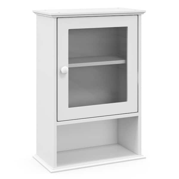 14 in. W x 7 in. D x 20 in. H Wall Mounted Bathroom Storage Wall Cabinet in White