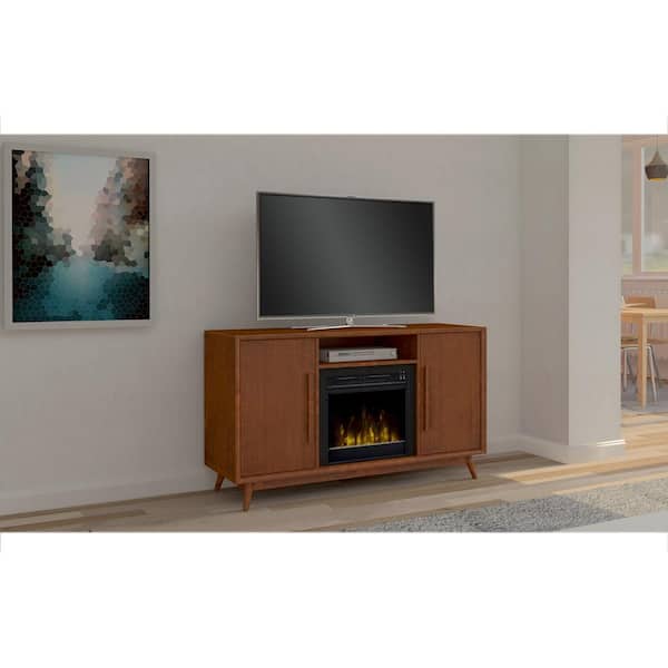 Classic Flame Leawood 54 in. Media Console Electric Fireplace in Mahogany Cherry