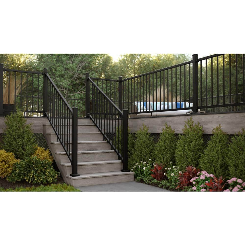 Black Sand Aluminum Stair Railing Brackets Set of 4