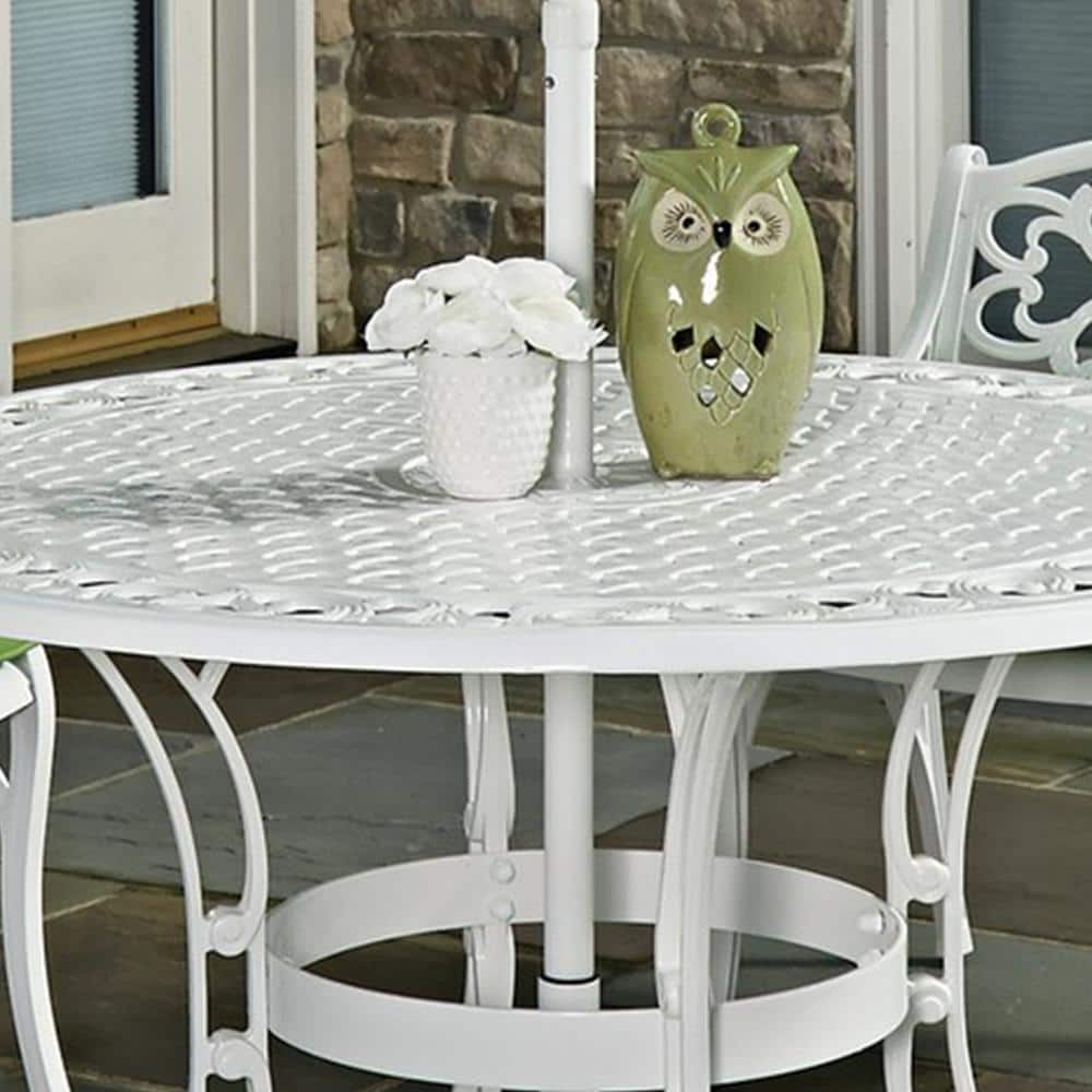 Sanibel 48" White Cast Aluminum Outdoor Dining Table