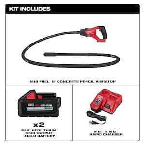 M18 FUEL 18V Lithium-Ion Brushless Cordless 8 ft. Concrete Pencil Vibrator Kit with (2) 6.0 Ah Battery