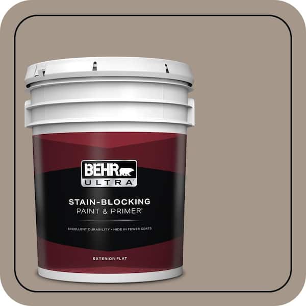 BEHR ULTRA 5 gal. #PPU5-07 Studio Taupe Flat Exterior Paint & Primer