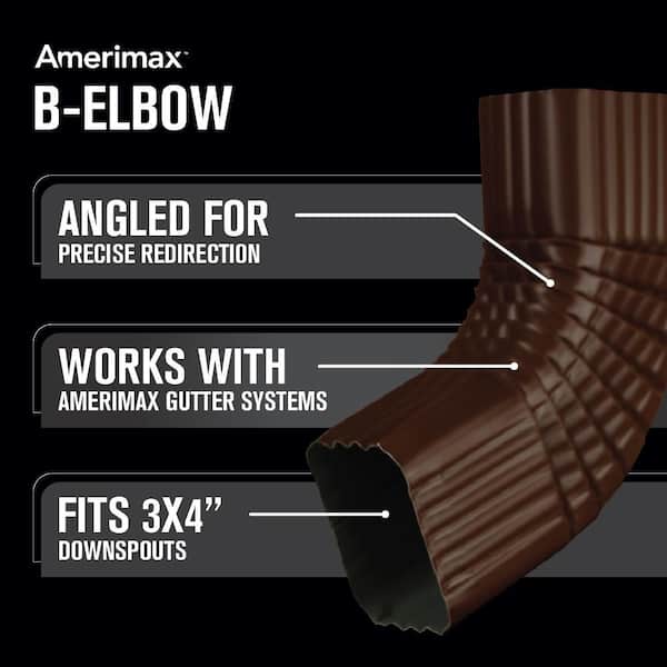 3 in. x 4 in. Royal Brown Aluminum Downspout B-Elbow
