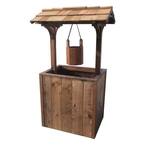 SamsGazebos Brown Wooden Wishing Well Planter-Wishing_Well_L_T - The