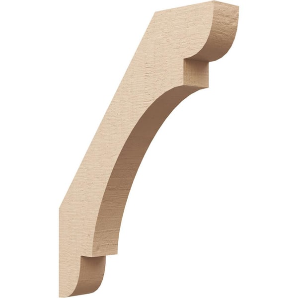 Ekena Millwork 3 in. x 24 in. x 18 in. Olympic Rough Cedar Woodgrain Timberthane Polyurethane Knee Brace, Primed