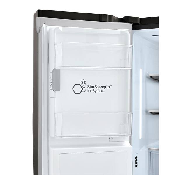 Lg Electronics 24 5 Cu Ft 3 Door French Door Smart Refrigerator With Slim Door Ice In Printproof Black Stainless Steel Lrfxs2503d The Home Depot