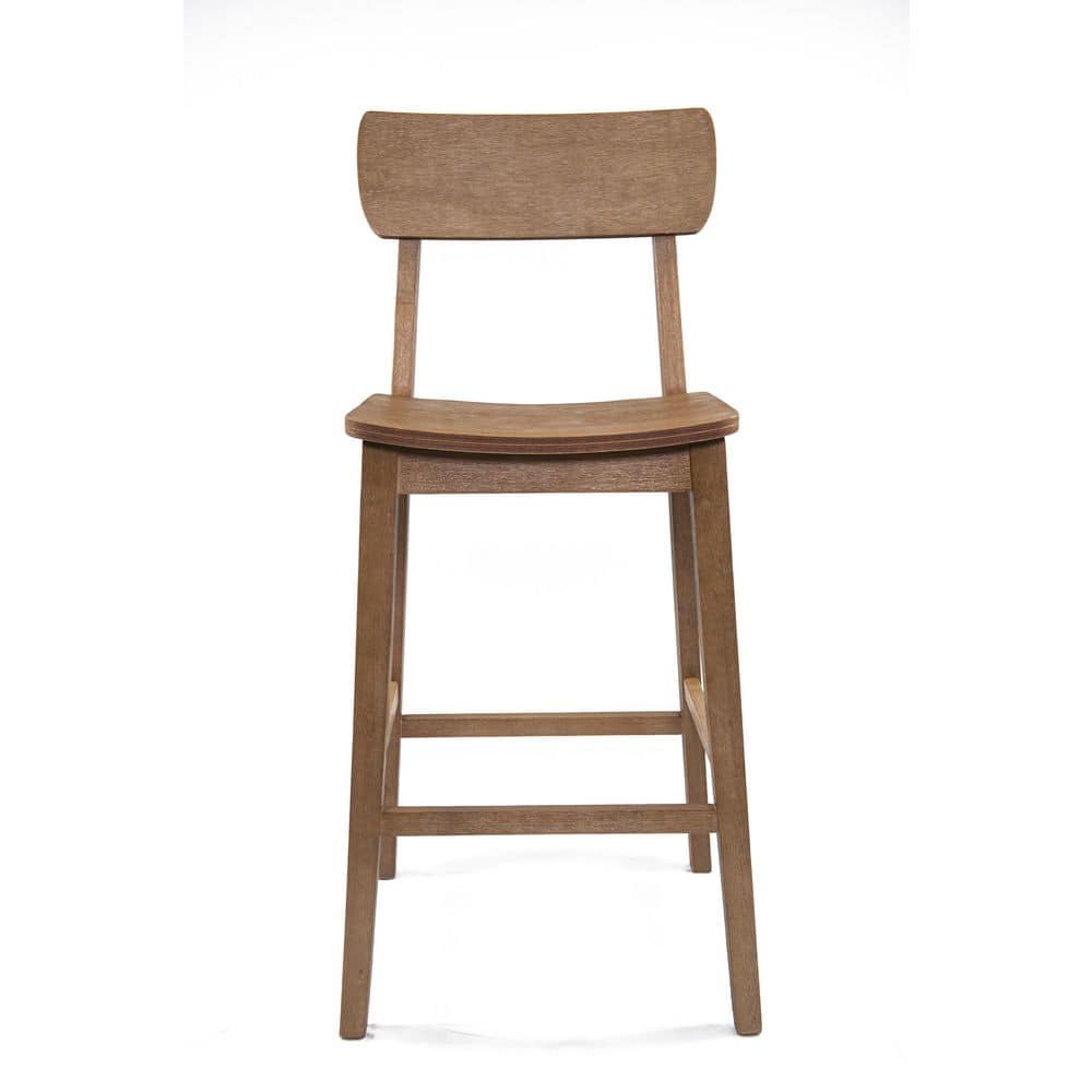 Torino 45'' Rustic Gray Acacia Wood Bar Stool