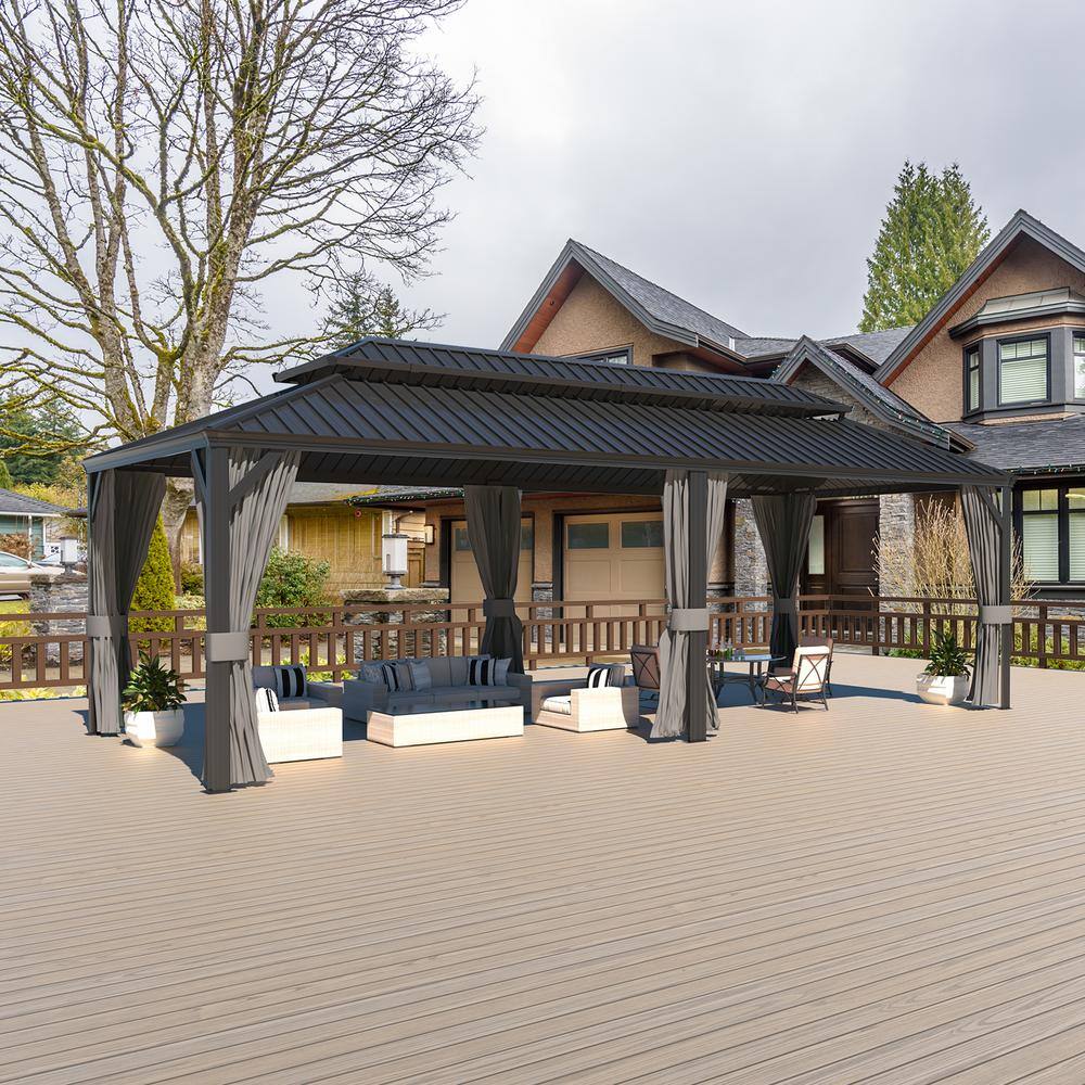 Reviews for VEIKOUS 24 ft. W x 12 ft. D Hardtop Gazebo Aluminum Double