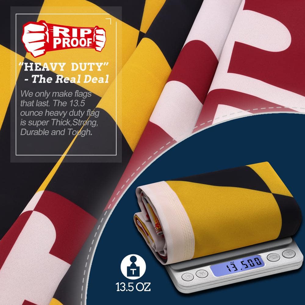 Rip-Proof Double Sided 3-Ply Maryland State Flag 3x5 Foot