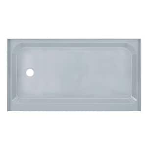 Voltaire 60 in. L x 36 in. W Alcove Shower Pan Base with Left-Hand Drain in Grey
