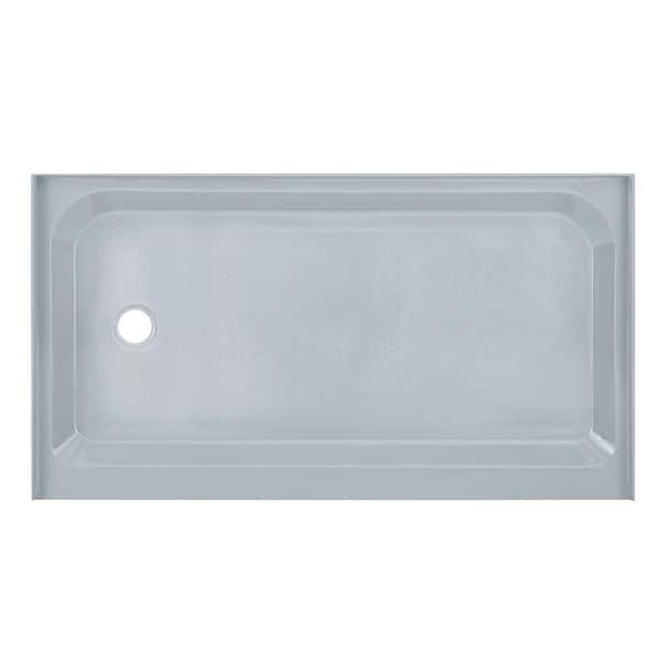 Swiss Madison Voltaire 60 in. L x 36 in. W Alcove Shower Pan Base with Left-Hand Drain in Grey