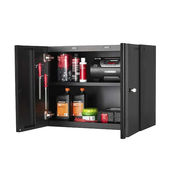 Husky Heavy Duty Welded 20-Gauge Steel Freestanding Garage Cabinet in Black  (36 in. W x 81 in. H x 24 in. D) HTC1000008 - The Home Depot