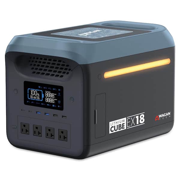 1800-Watt Lithium Cube Push Button Start 1800 Battery Powered Portable Power Station Power Generator