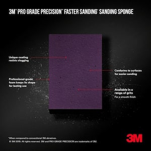 Pro Grade Precision 2-1/2 in. x 4-1/2 in. x 1 in. 180-Grit X-Fine Block Sanding Sponge