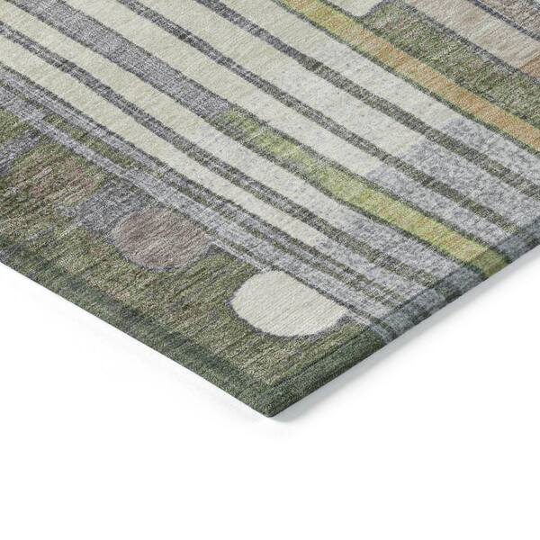 Chantille Machine Washable Indoor/Outdoor Abstract ACN2189 Olive 2 ft. 3 in. x 7 ft. 6 in. Runner Rug