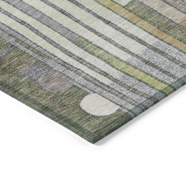 Chantille Machine Washable Indoor/Outdoor Abstract ACN2189 Olive 8 ft. x 10 ft. Area Rug