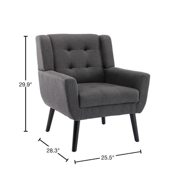 WSJCHANCE Dark Gray Linen Material Accent Chair Bedroom