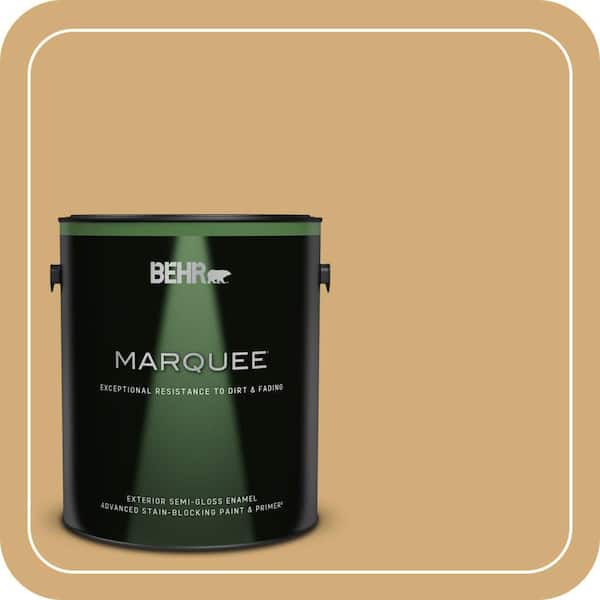 BEHR MARQUEE 1 gal. #MQ2-17 Glittering Sun Semi-Gloss Enamel Exterior Paint & Primer