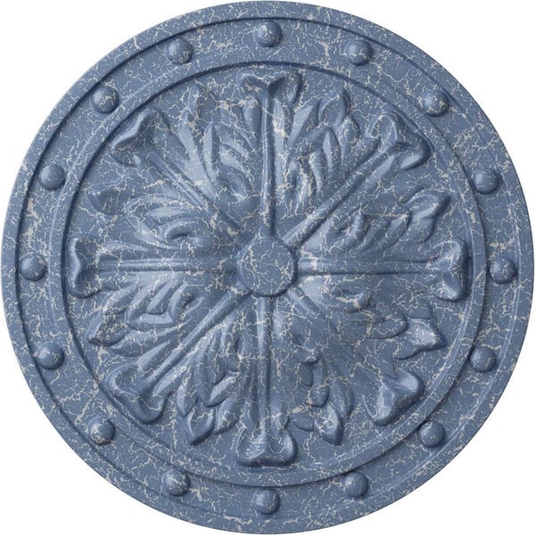 Ekena Millwork 1-1/2 in. x 20-1/2 in. x 20-1/2 in. Polyurethane Foster Acanthus Leaf Ceiling Medallion, Americana Crackle