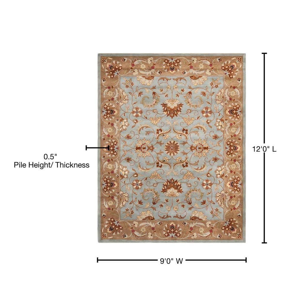 Heritage Blue and Beige Hand-Tufted Wool 9' x 12' Rug