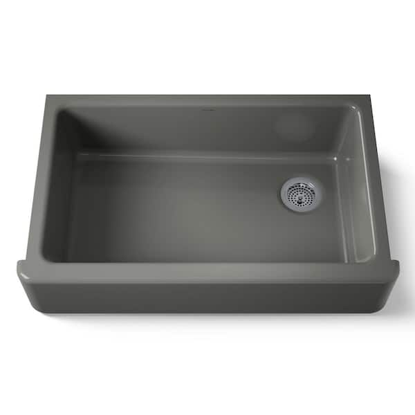 Whitehaven Farmhouse/Apron-Front Cast-Iron 36 in. Single Basin Kitchen Sink in Thunder Grey
