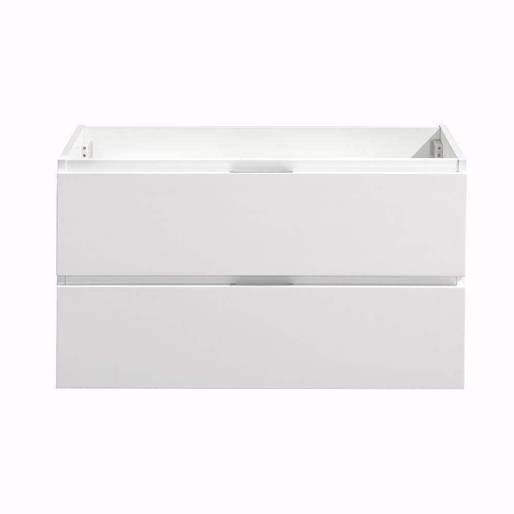 Valencia 36" Glossy White Wall Mount Single Sink Vanity Base