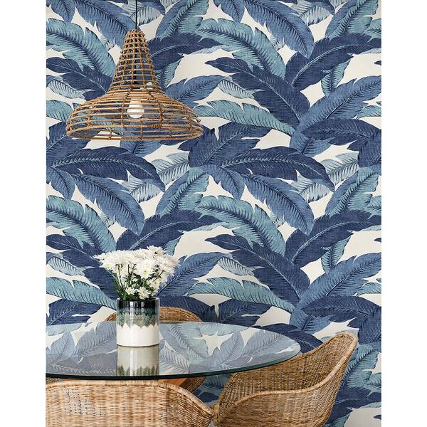 Tommy Bahama Palmiers Azure Vinyl Peel & Stick Wallpaper Roll (Covers 30.75  Sq. Ft.) 802803WR - The Home Depot