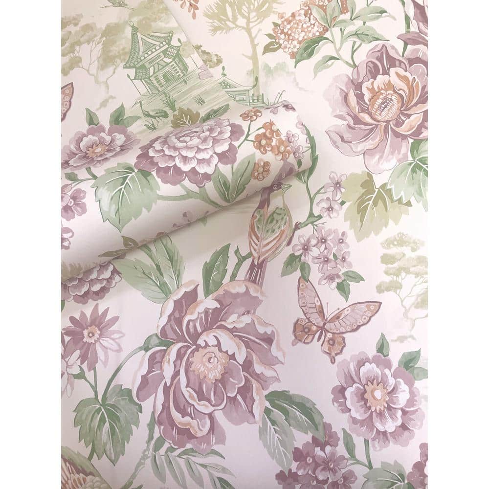Green/Cream Tranquil Blossoming Flowers in Nature Print Non Woven Non-Pasted Textured Wallpaper 57 sq. ft. price history on PriceWatchPro