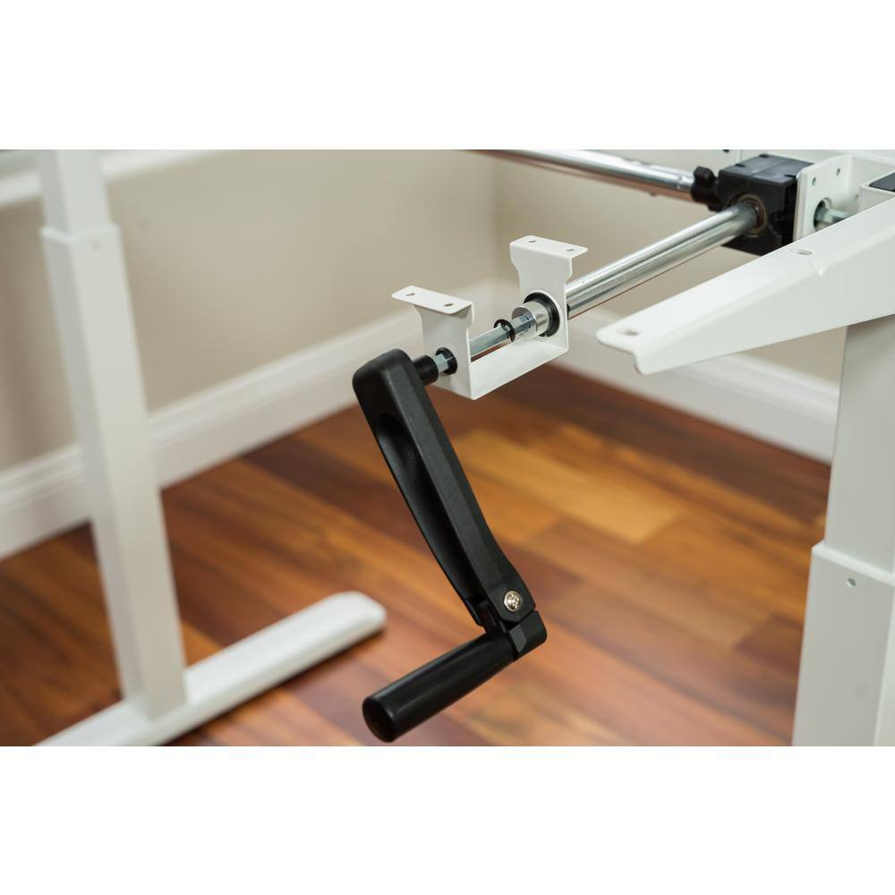 White Adjustable Height Metal Standing Desk