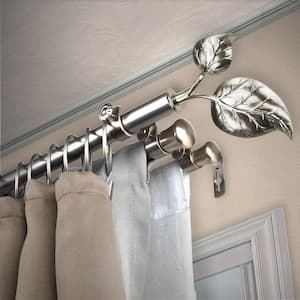 13/16" Dia Adjustable 28" to 48" Triple Curtain Rod in Satin Nickel with Botany Finials