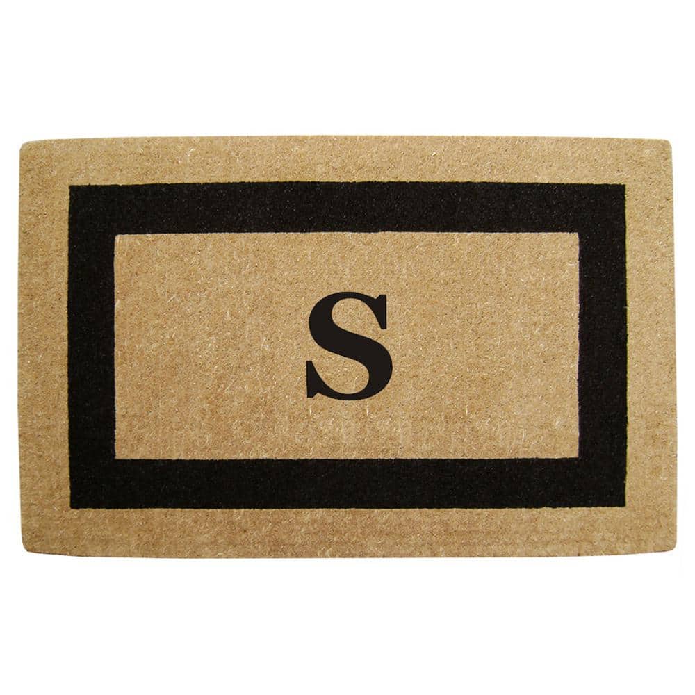 Heavy Duty Brown 30 in. x 48 in. Coir Single Picture Frame Monogrammed S Indoor Outdoor Door Mat price history on PriceWatchPro
