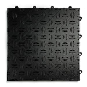 Diamond Black 12 in. x 12 in. x 0.5 in. Modular Garage Flooring Tile 48 Pack Covers 48 sq. ft.