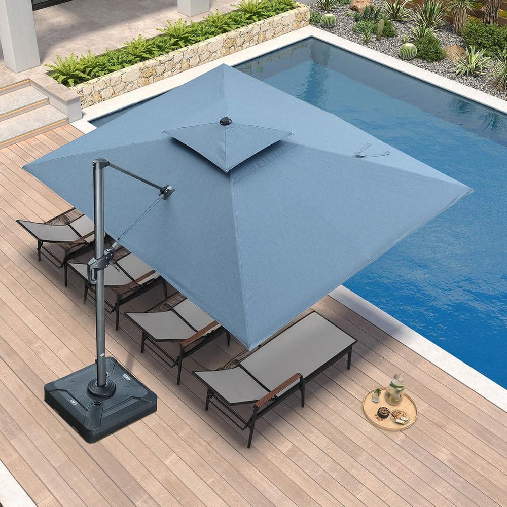 PURPLE LEAF 9 ft. x 12 ft. Sunbrella Double Top Outdoor Aluminum