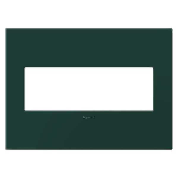 adorne 3-Gang Evergreen Decorator/Rocker Plastic Wall Plate with Microban Protection