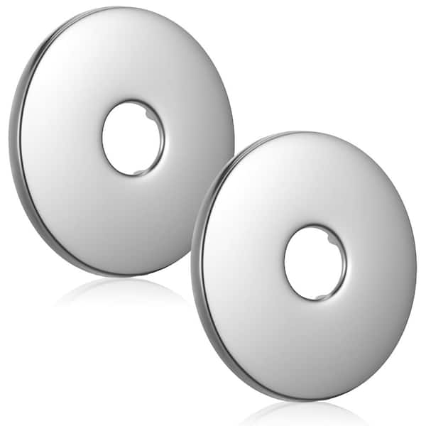 3.15 in. Round Stainless Steel Shower Arm Flange Escutcheon Pipe Cover Plate Wall Hole Cover Black 2-Pack