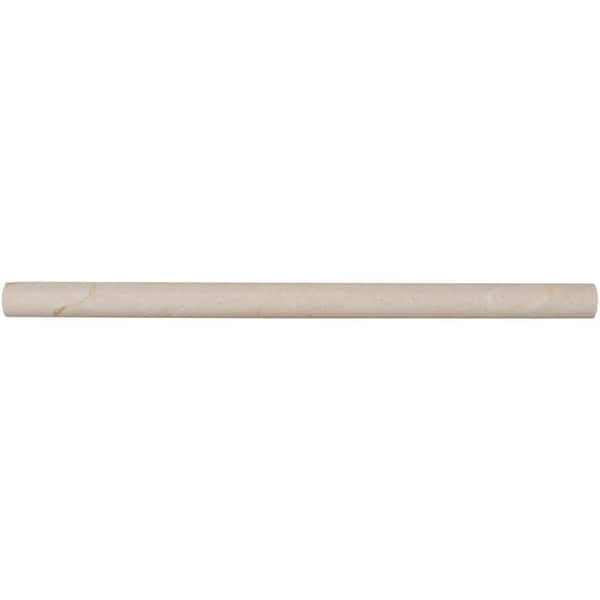 MSI Crema Marfil Pencil Molding 3/4 in. x 12 in. Polished Marble Wall Tile (10 lin. ft. / case)