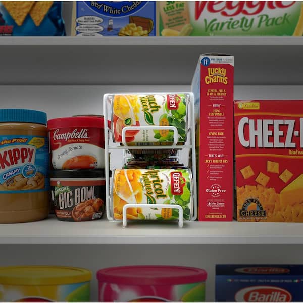 White Durable Metal Wire Can Holder Dispenser Holds 12 Cans