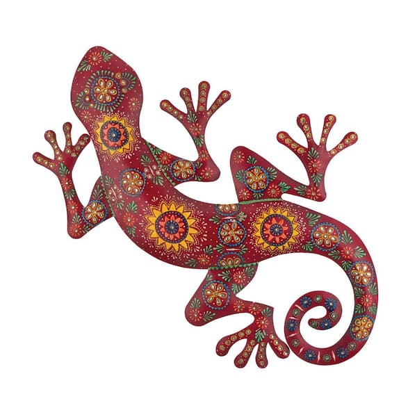 Maha Gecko Wall Decor 24 in. Red