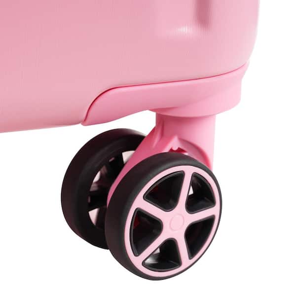 Merax Lightweight 3-Piece Soft Pink ABS Hardshell Spinner Luggage