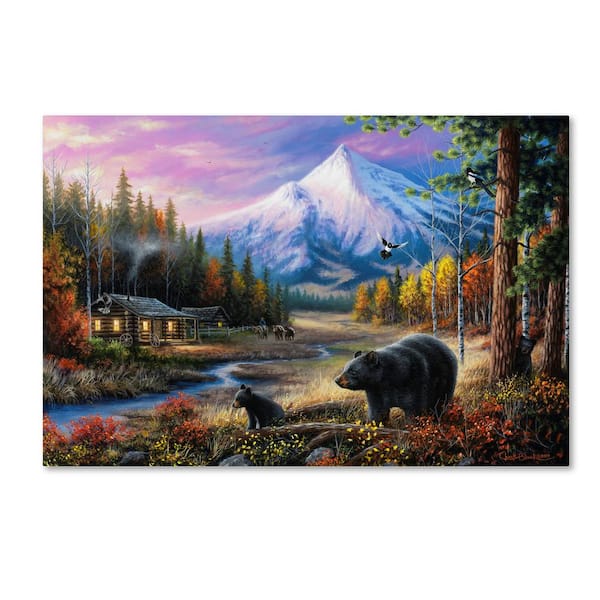 Trademark Fine Art Hidden Frame Landscape Art Routine Visitors by Chuck Black 12 in. x 19 in.